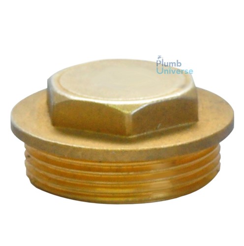 Brass flanged plug male stop - male,