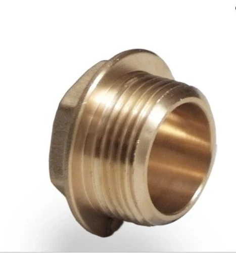 Brass flanged plug male - brass, stop